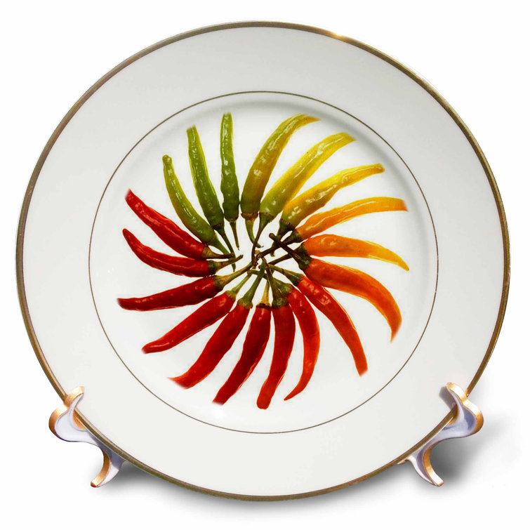 East Urban Home Hot Chilli Peppers Porcelain Decorative Plate Wayfair